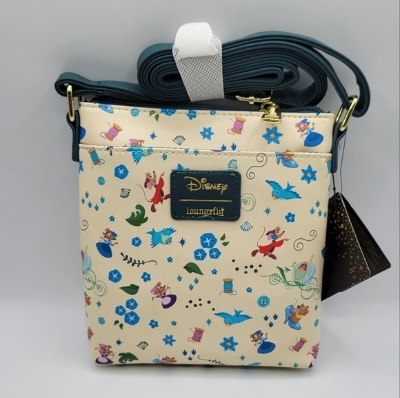 Loungefly Disney Cinderella Animal Friends Allover Print Crossbody Bag - Picture 4 of 6